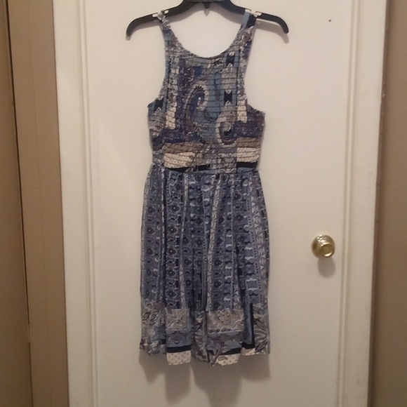 NWT - Altar'd State Sleeveless Summer Blue Floral Dress - Size L - Picture 1 of 10